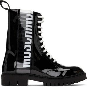 NIB Authentic Moschino PVC Logo Boots